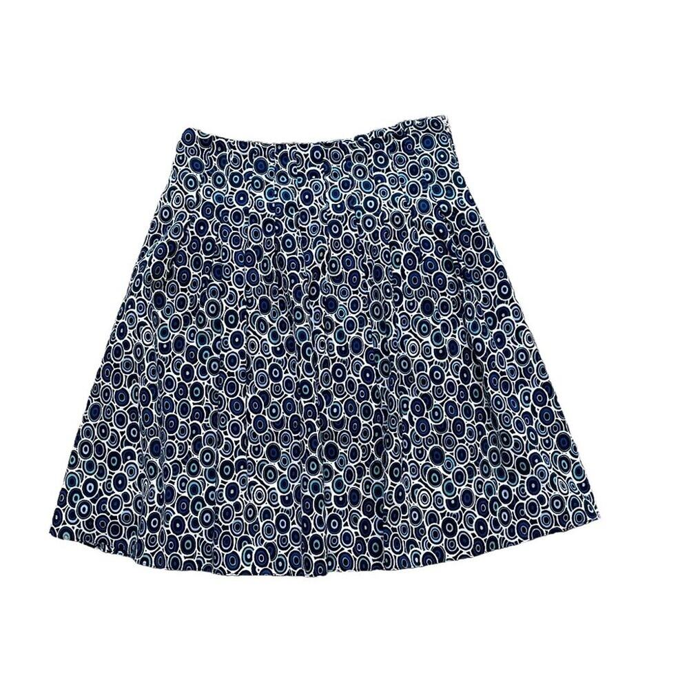 Chadwick's Blue Allover Print A-Line Full Skirt, Retro, Cottage, Size 8